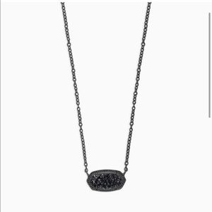 Kendra Scott Elisa Gunmetal Pendant Necklace